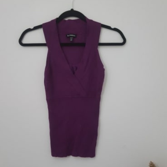 le chateau Tops - Purple Sleeveless Knit dress shirt